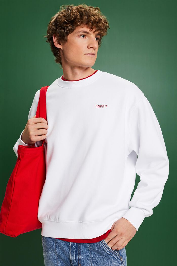 Sweatshirt mit grafischem Logo, WHITE, detail image number 0