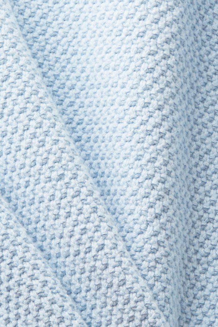Baumwollpullover mit V-Ausschnitt, LIGHT BLUE, detail image number 4