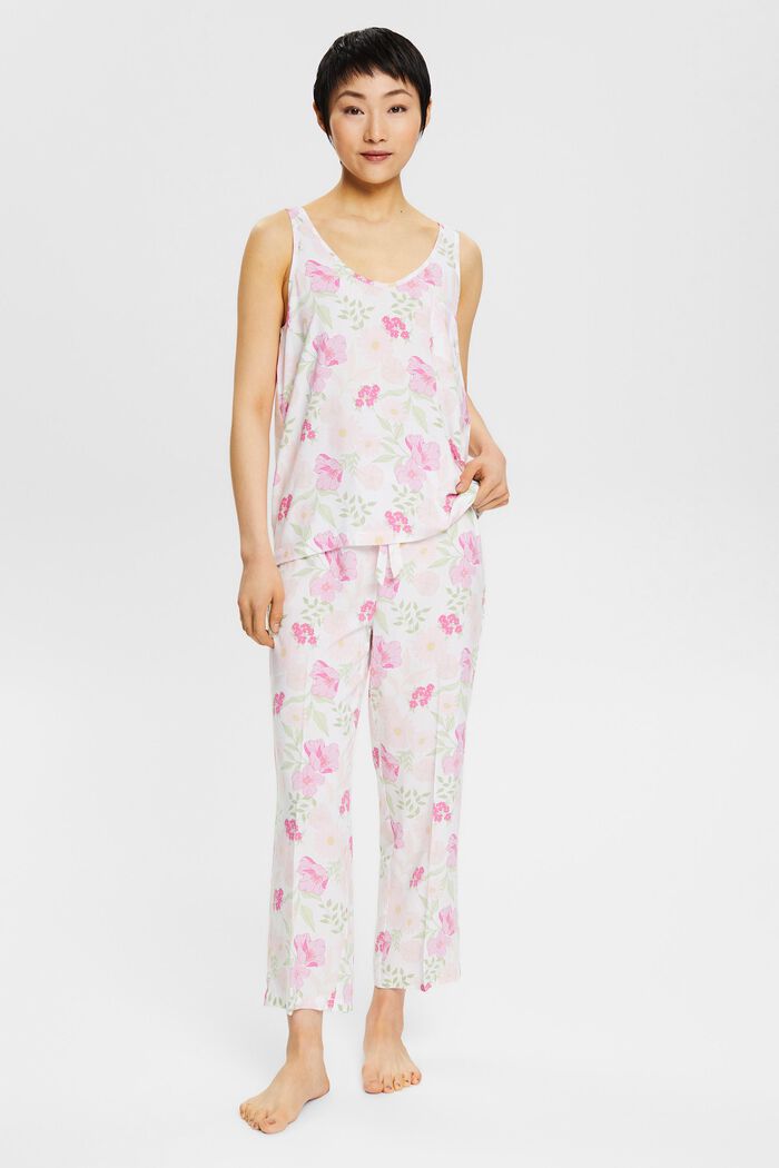 Pyjama à motif floral, LENZING™ ECOVERO™, WHITE, detail image number 0