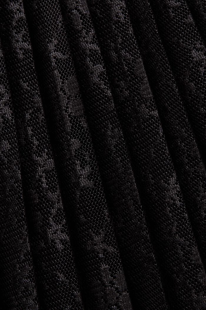 Jupe longueur midi en dentelle plissée, BLACK, detail image number 4