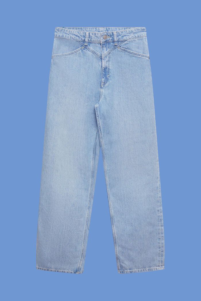Verkürzte Jeans in Dad-Passform, BLUE LIGHT WASHED, detail image number 7