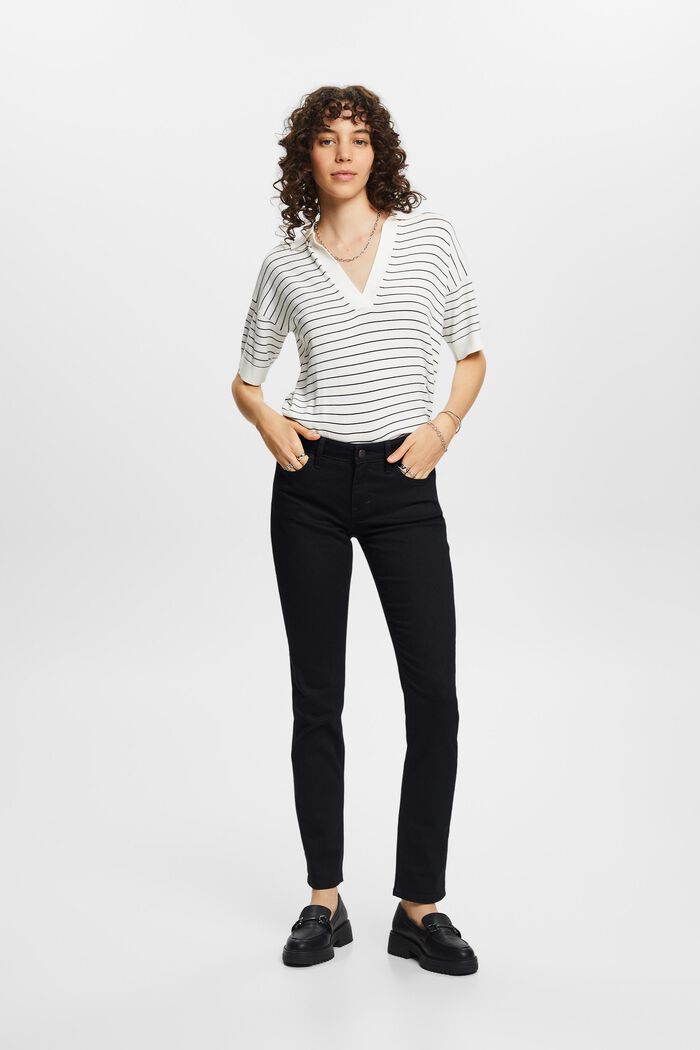 Schmale Jeans mit mittlerer Bundhöhe, BLACK RINSE, detail image number 5