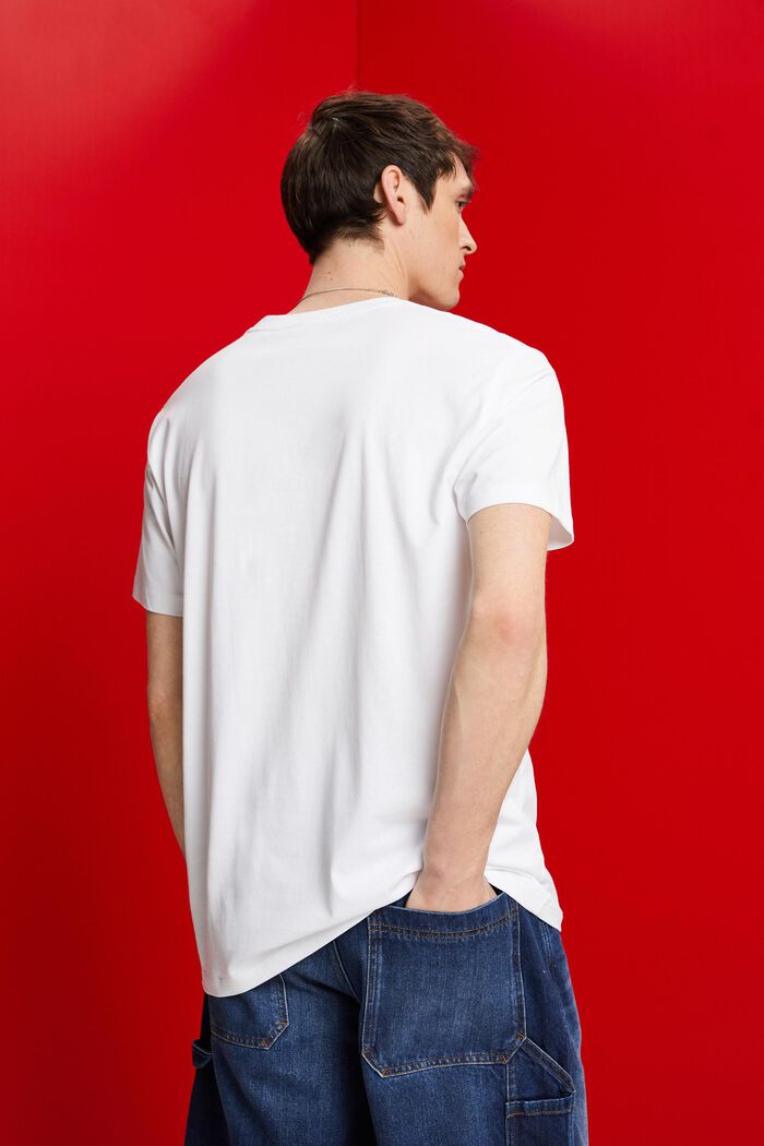 T-Shirt mit Frontprint, 100% Baumwolle, NEW WHITE, detail image number 3