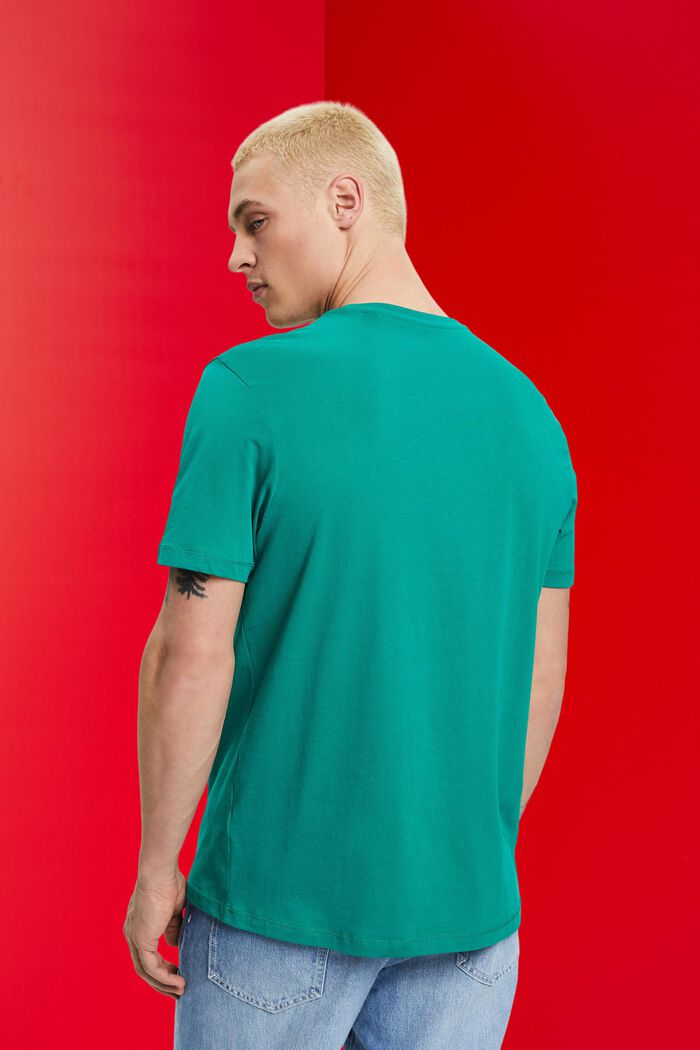 T-shirt en coton durable à logo, EMERALD GREEN, detail image number 3