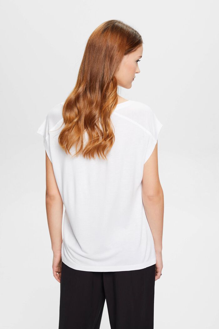 T-Shirt mit Print vorne, LENZING™ ECOVERO™, WHITE, detail image number 3