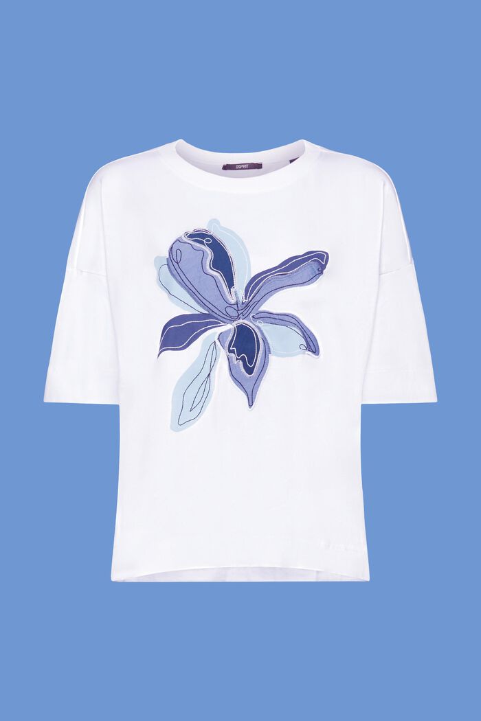 T-shirt oversize à imprimé, TENCEL™, WHITE, detail image number 8