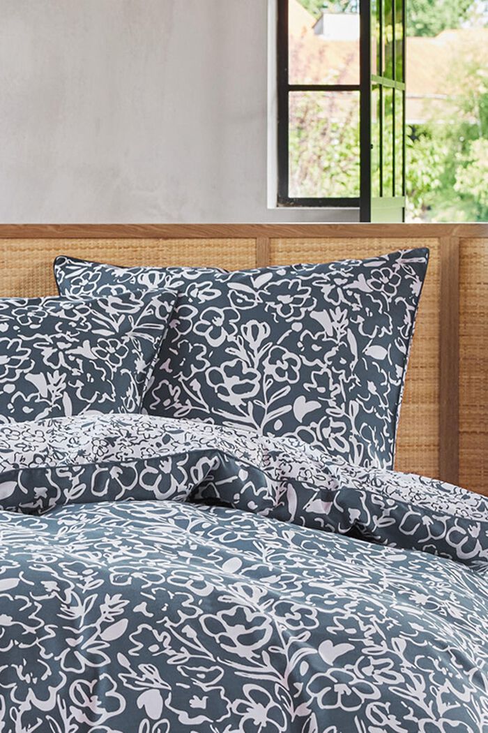 Parure de lit en tissu renforcé à motif floral, NAVY, detail image number 1