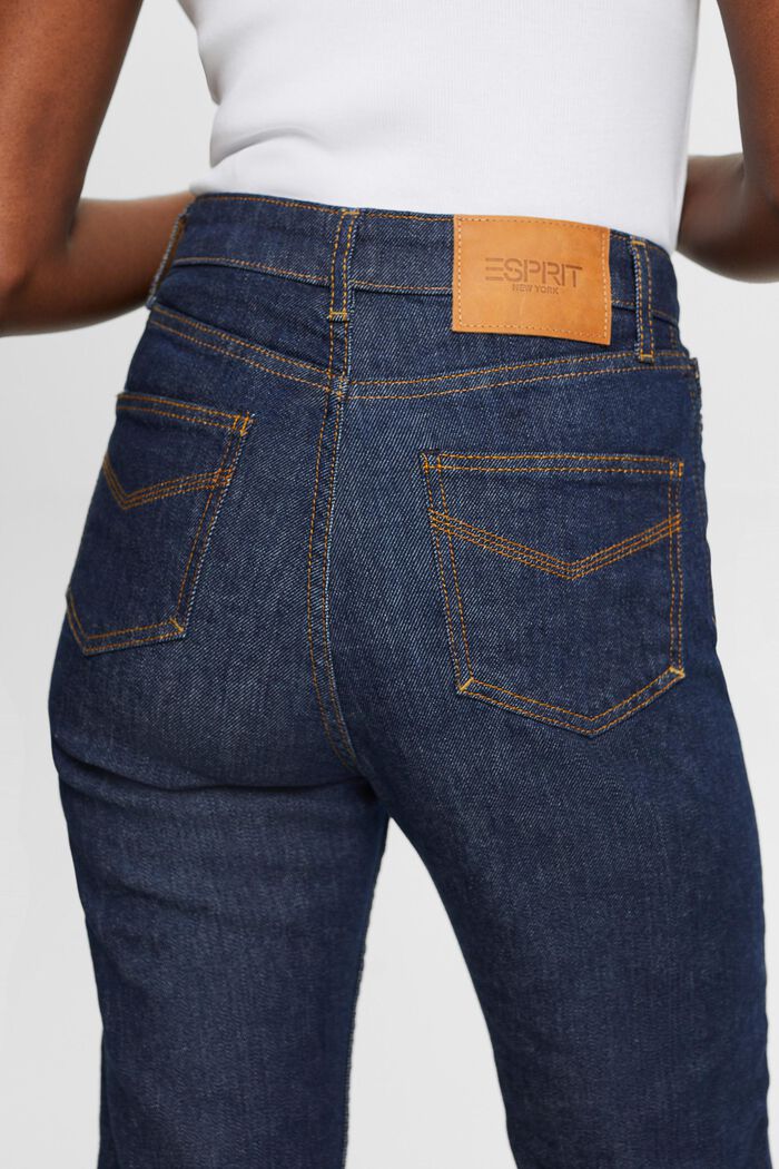 Premium Selvedge-Jeans: gerade Passform-hoher Bund, BLUE RINSE, detail image number 5