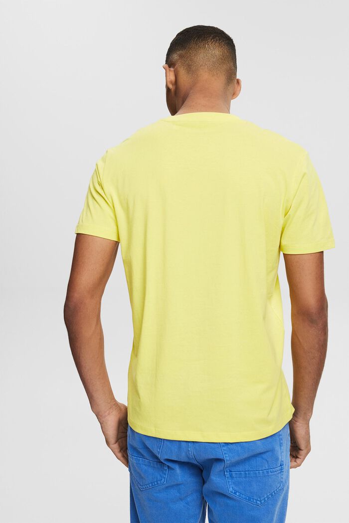 Jersey-T-Shirt mit kleinem Motiv-Print, YELLOW, detail image number 3