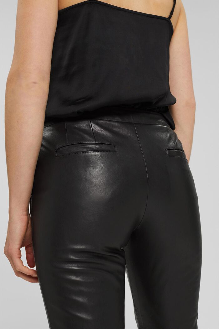 En cuir : pantalon court, BLACK, detail image number 5