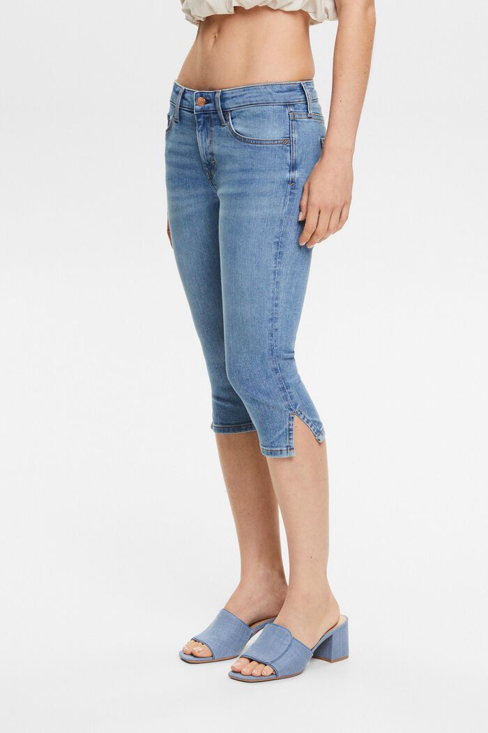 Capri-Jeans mit mittelhohem Bund, BLUE LIGHT WASHED, detail image number 0