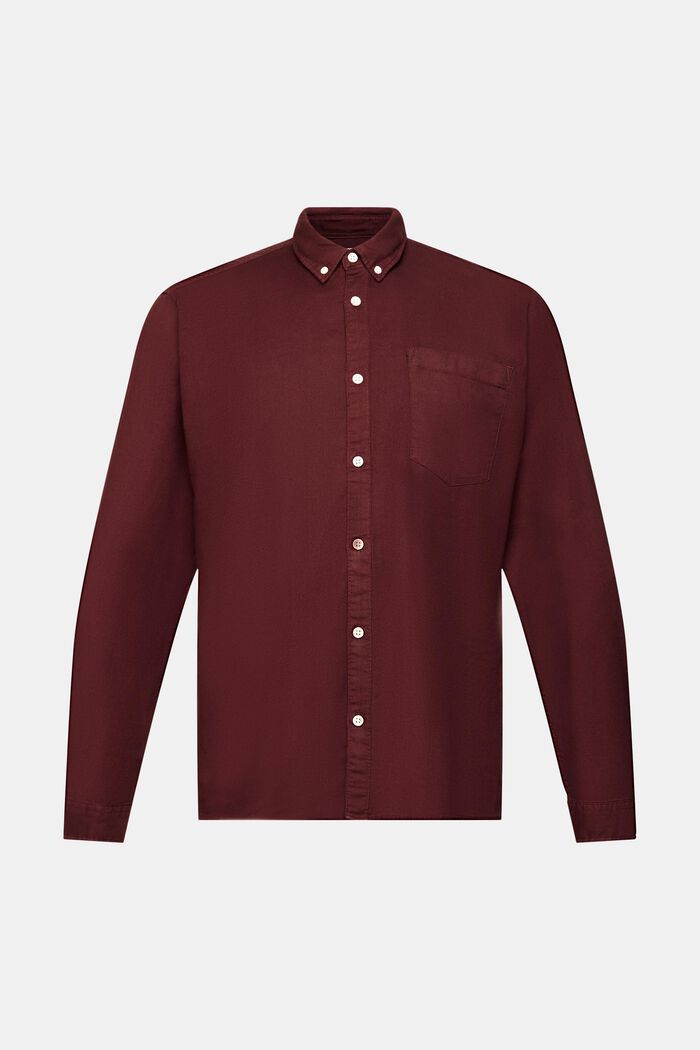 Button-Down-Hemd aus Baumwolle, BORDEAUX RED, detail image number 6
