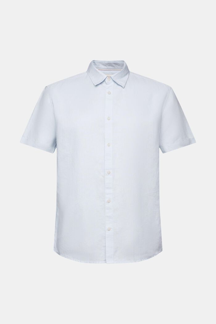 T-shirt à manches courtes en mélange de lin et de coton, LIGHT BLUE, detail image number 5