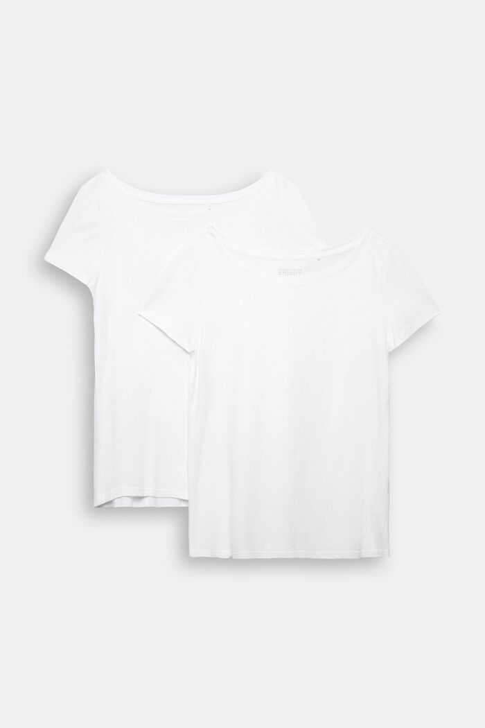 Lot de 2 : t-shirt basique en coton biologique mélangé, WHITE, detail image number 8
