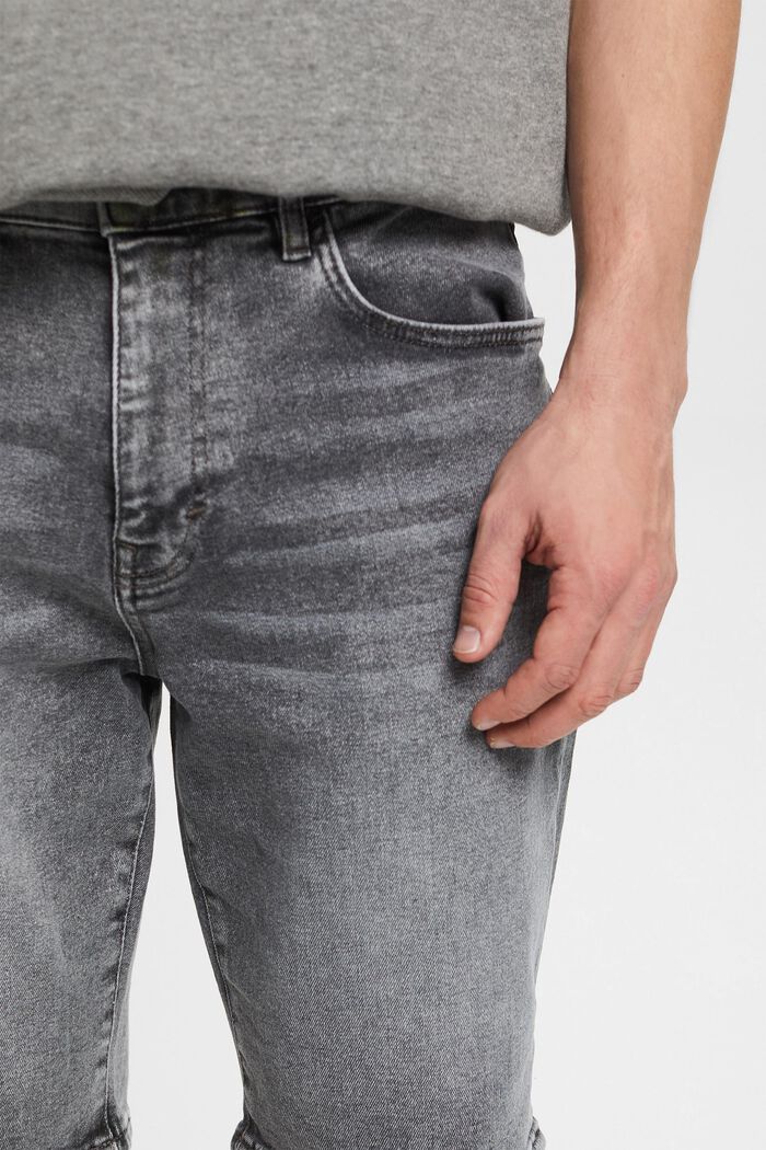 Short en jean décontracté de coupe Slim Fit, GREY MEDIUM WASHED, detail image number 2