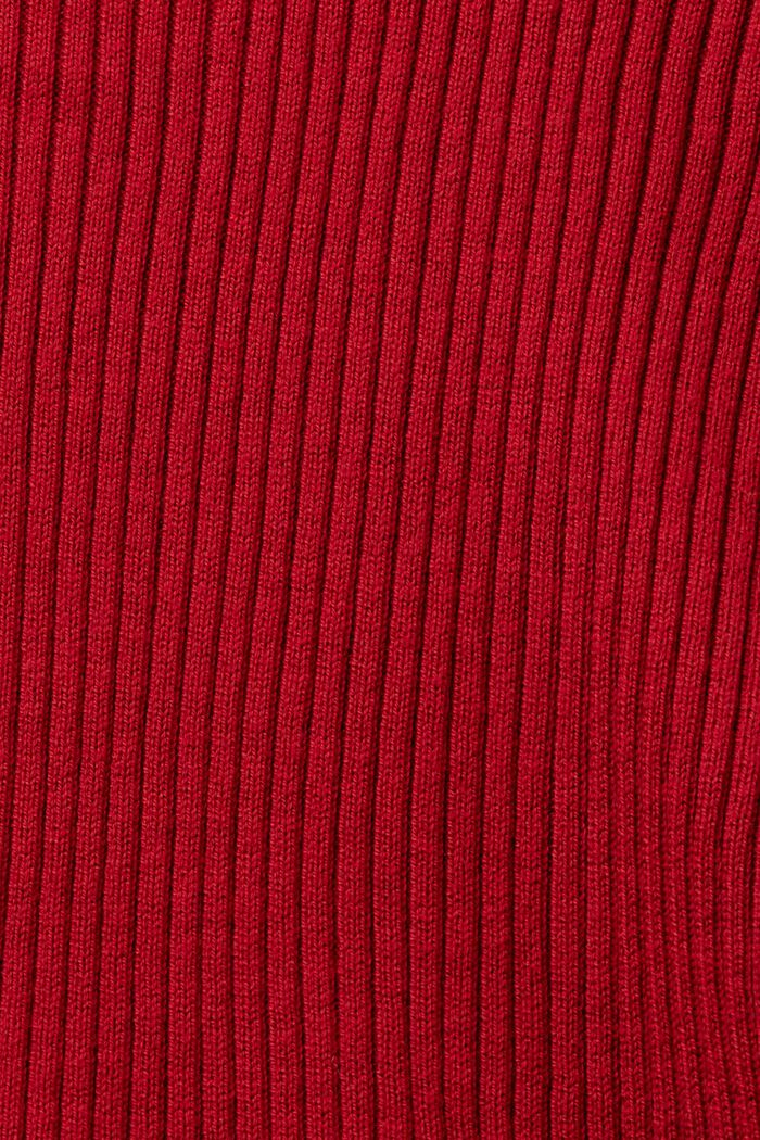 Cardigan côtelé à pans en pointe, DARK RED, detail image number 5