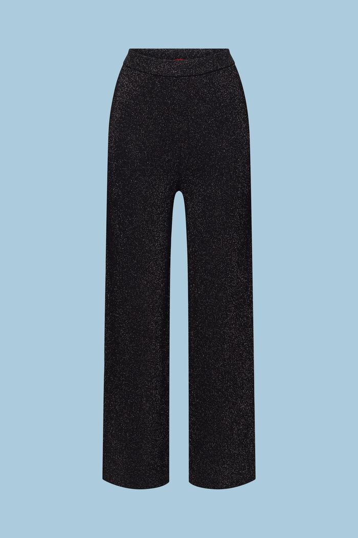 Pantalon en maille à jambes larges scintillant, BLACK, detail image number 6