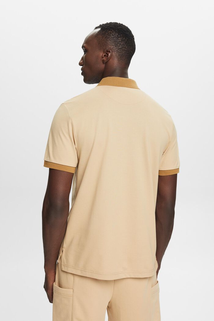 Zweifarbiges Piqué-Poloshirt, SAND, detail image number 3