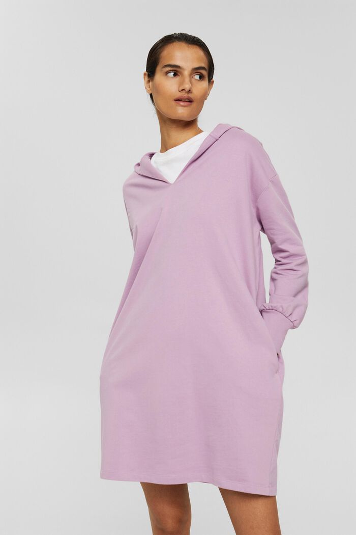 Robe à capuche en 100 % coton biologique, VIOLET, detail image number 0