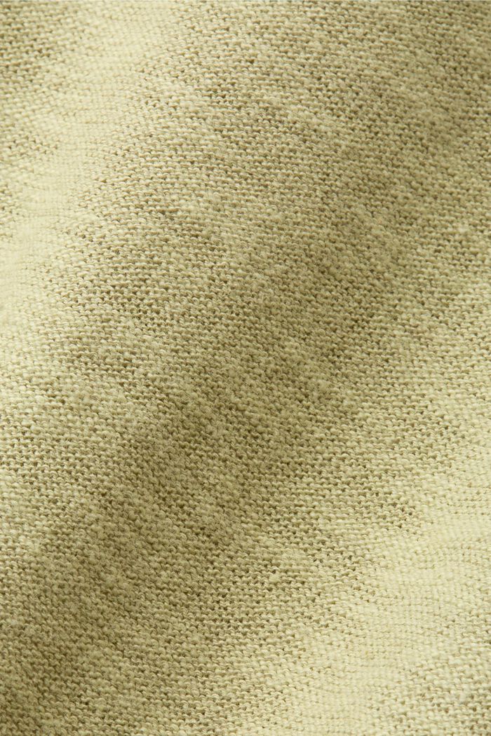 Kurzärmeliger Pullover, Baumwoll-Leinenmix, LIGHT GREEN, detail image number 5