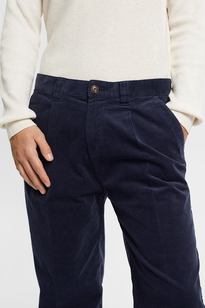 Pantalon large en velours côtelé, NAVY, detail image number 2