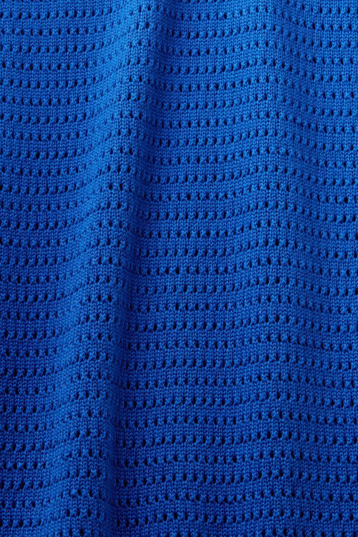 Ärmelloses Midikleid im Pointelle-Design, BRIGHT BLUE, detail image number 5