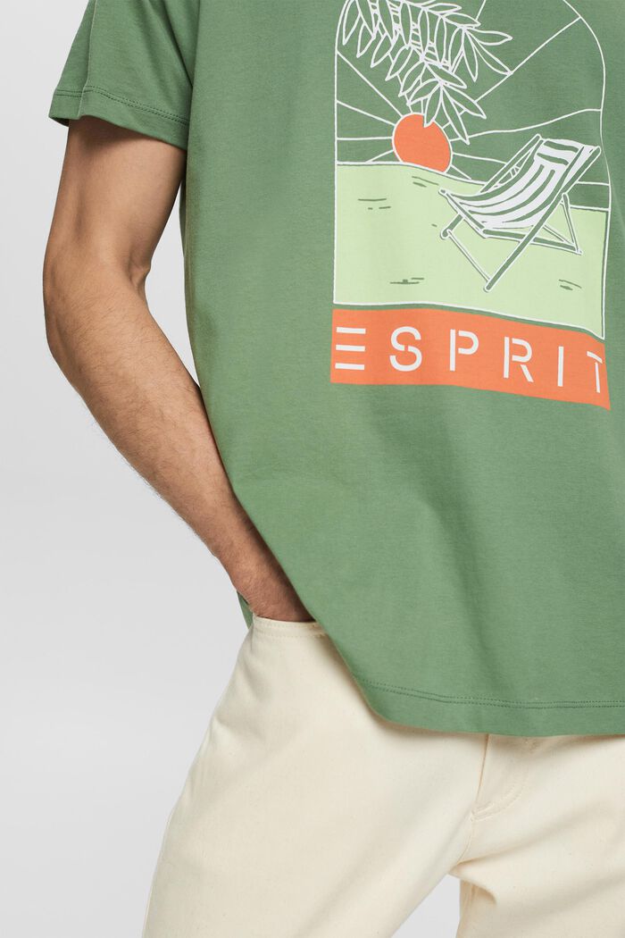 Jersey-T-Shirt mit Print, GREEN, detail image number 2