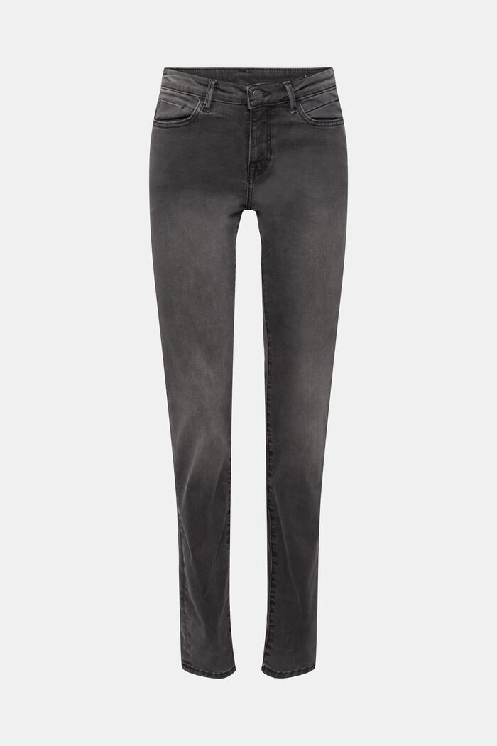 Jean stretch de coupe Slim Fit à taille mi-haute, Dual Max, GREY DARK WASHED, detail image number 6