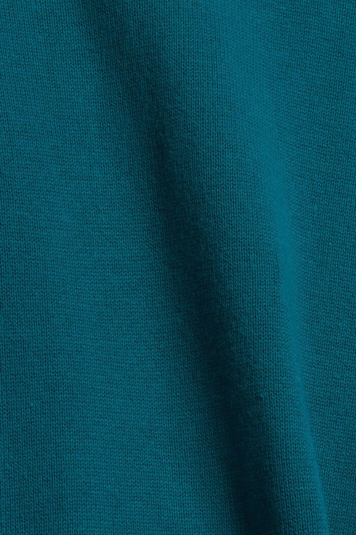 Robe-pull basique en coton bio mélangé, EMERALD GREEN, detail image number 1