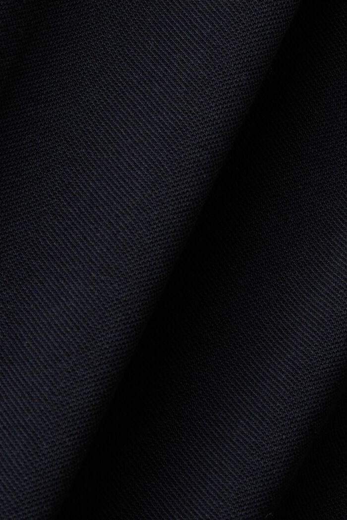 Polo en maille piquée de coton à col rayé, BLACK, detail image number 5