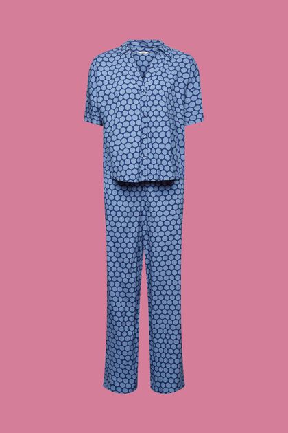 Pyjama à imprimé à pois, DARK BLUE, overview