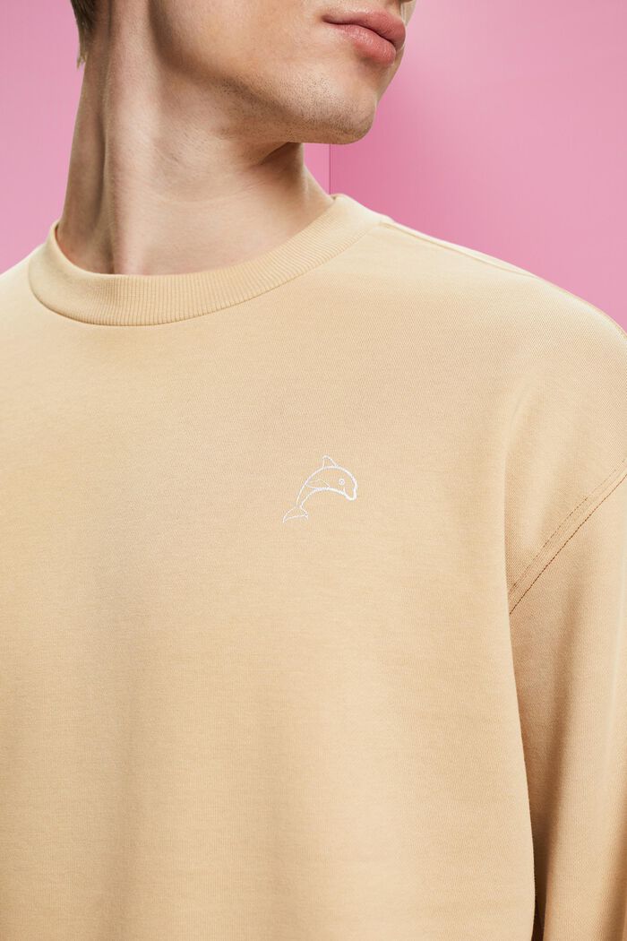 Sweat-shirt orné d’un petit dauphin imprimé, SAND, detail image number 2