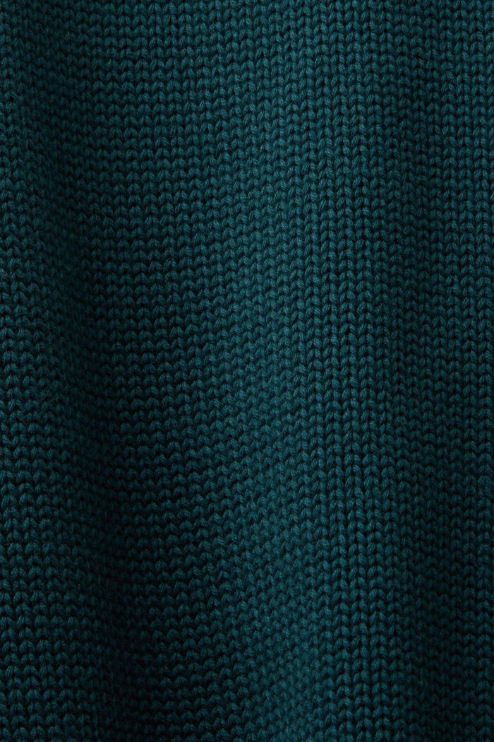 Pull-over à col cheminée en coton, EMERALD GREEN, detail image number 4