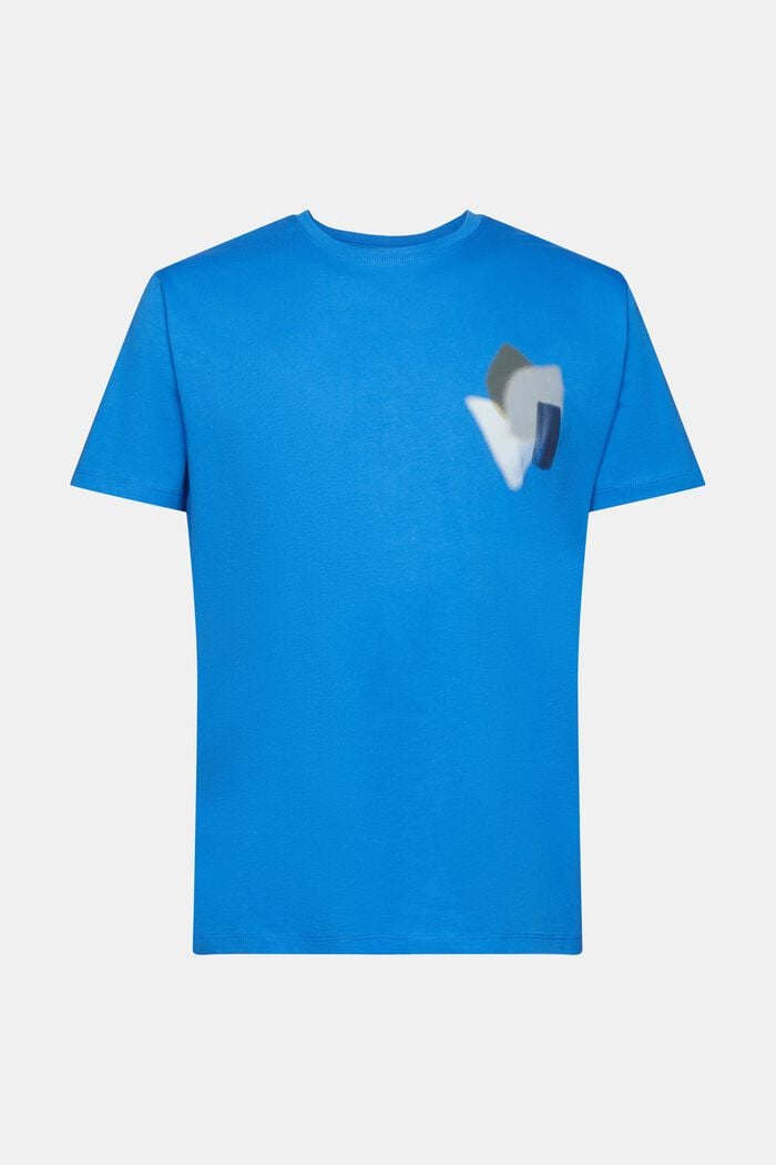 T-shirt à imprimé sur la poitrine, BLUE, detail image number 6