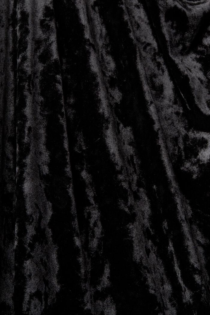 Robe en velours à épaule dégagée et chaîne décorative, BLACK, detail image number 6