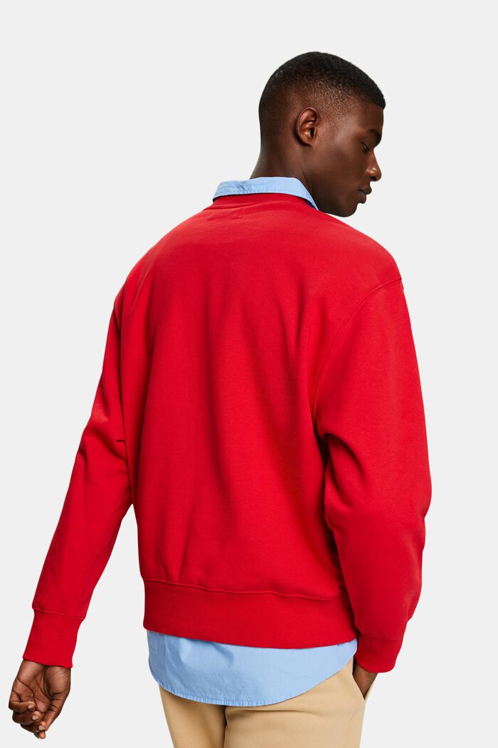 Sweat-shirt unisexe en maille polaire de coton orné d’un logo, RED, detail image number 5