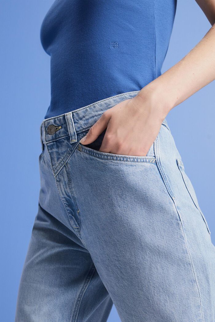 Verkürzte Jeans in Dad-Passform, BLUE LIGHT WASHED, detail image number 2