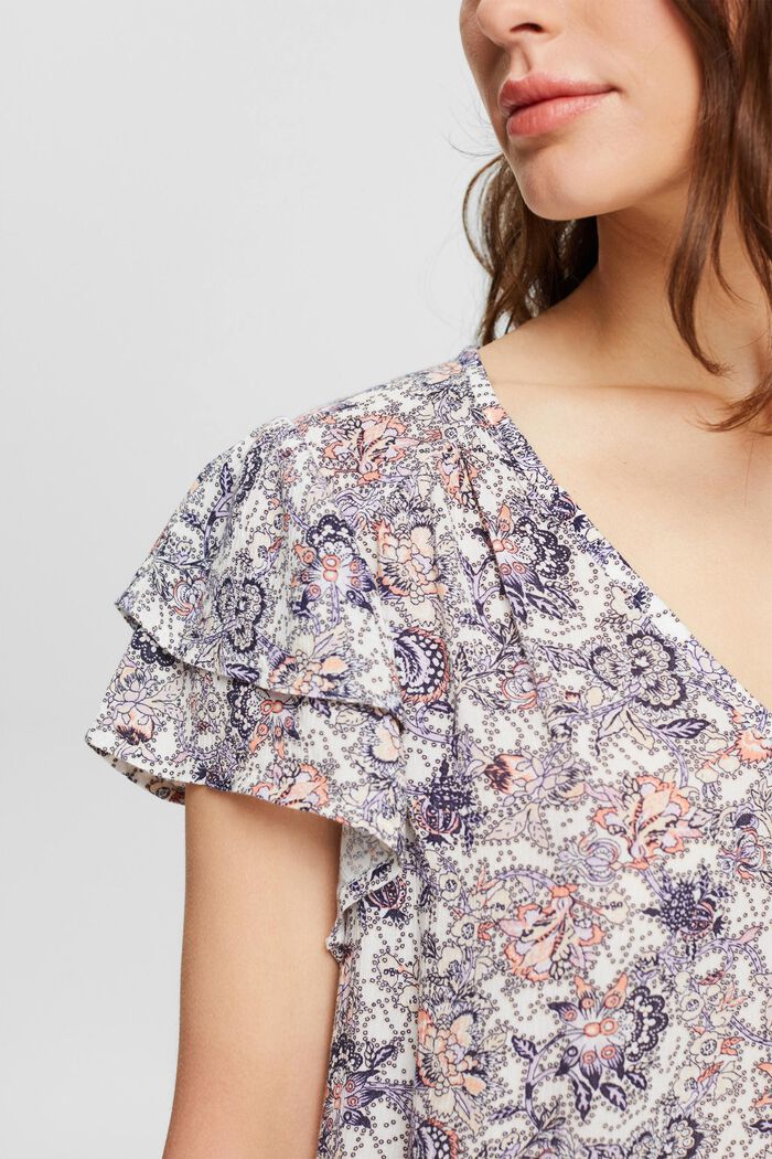 Floral gemusterte Bluse, OFF WHITE, detail image number 2