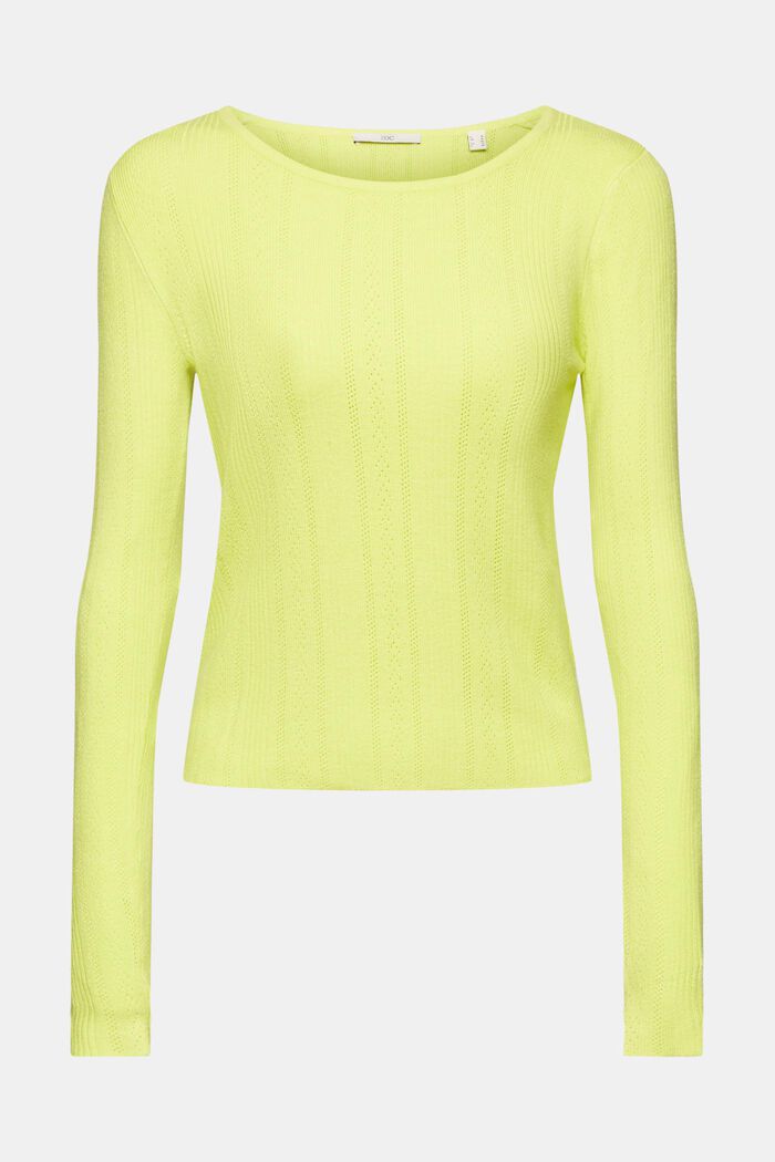 Pull-over style ajouré, BRIGHT YELLOW, detail image number 8