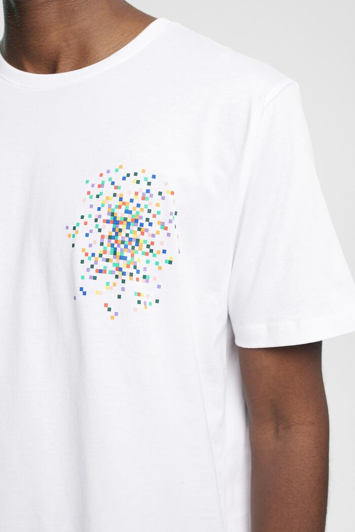 T-Shirt mit Print auf Brusthöhe, WHITE, detail image number 2