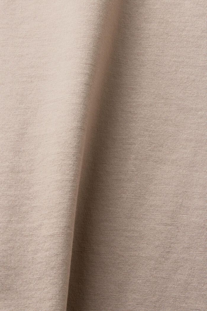 T-Shirt aus Pima-Baumwolle mit Rundhalsausschnitt, LIGHT TAUPE, detail image number 4
