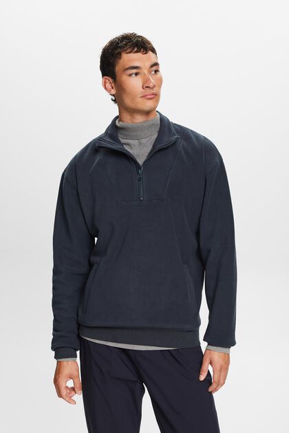 Fleece-Sweatshirt mit halblangem Reißverschluss
