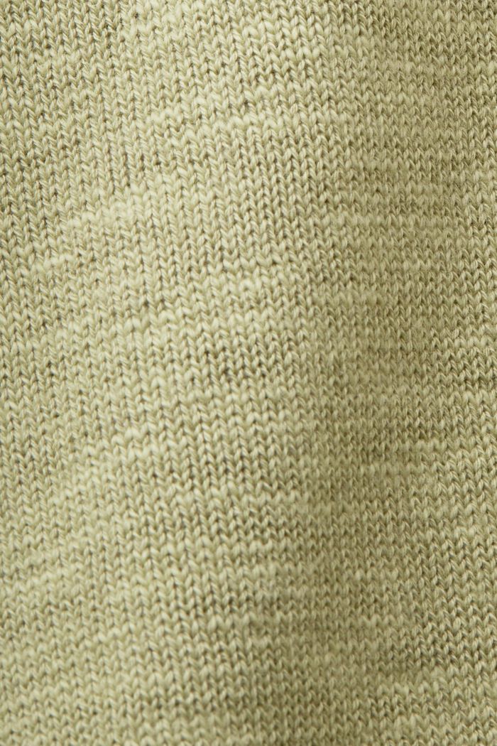 Cardigan à encolure en V, dans un mélange de coton et de lin, LIGHT GREEN, detail image number 5
