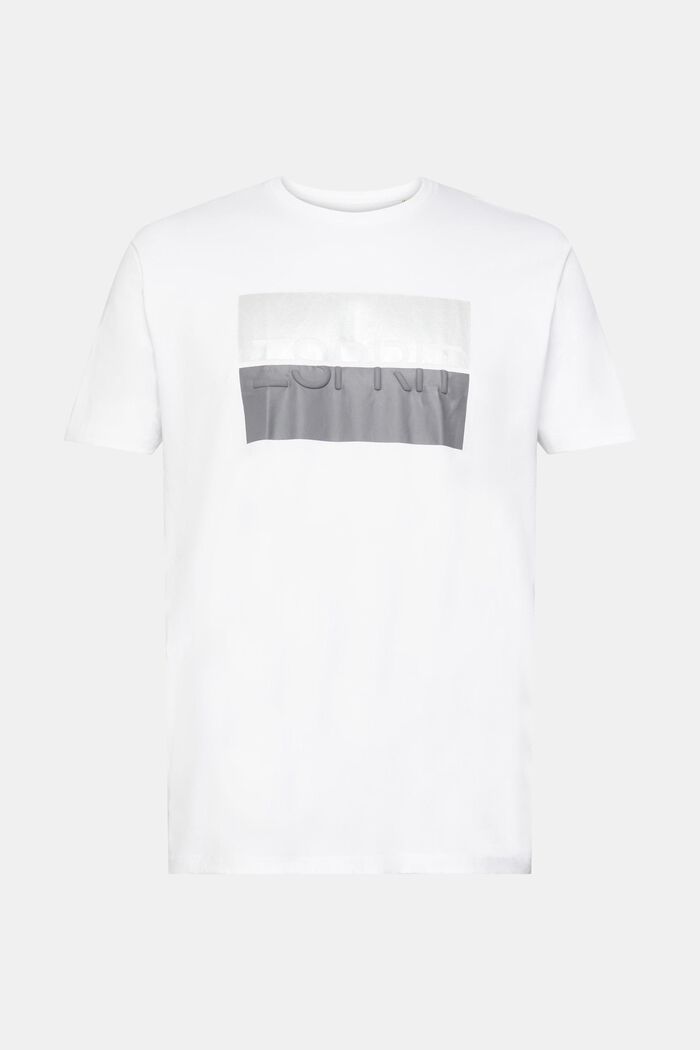T-Shirt mit Logoprägung, WHITE, detail image number 6