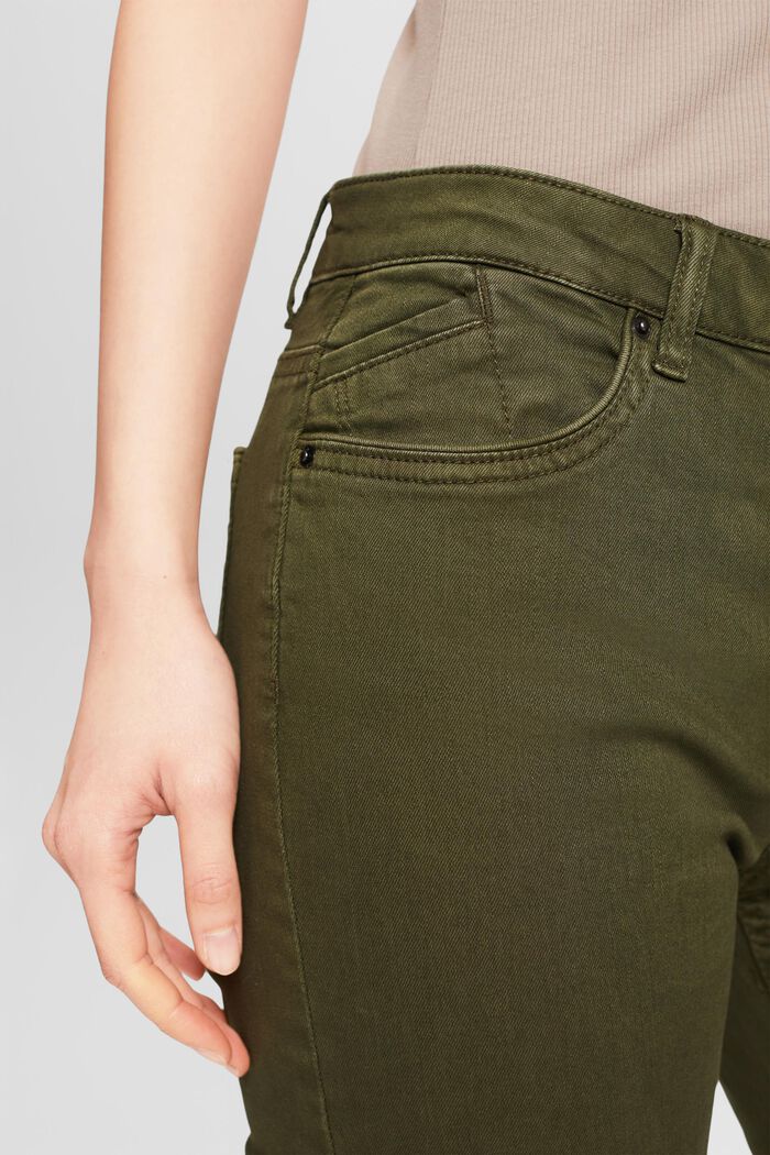 Pantalon corsaire en coton bio, KHAKI GREEN, detail image number 4