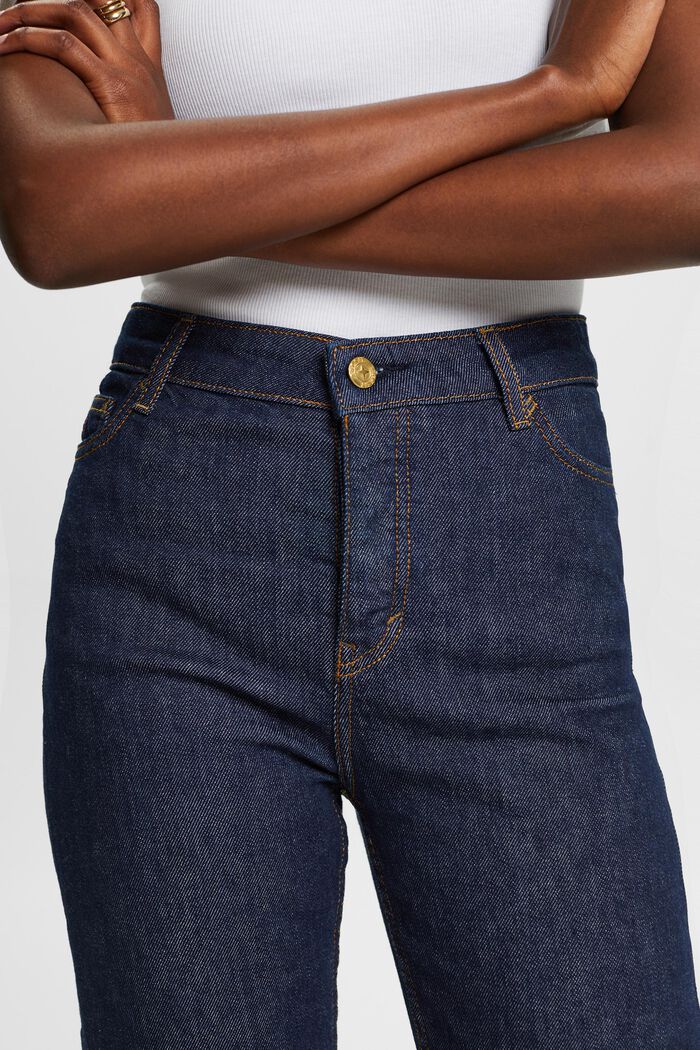 Premium Selvedge-Jeans: gerade Passform-hoher Bund, BLUE RINSE, detail image number 1