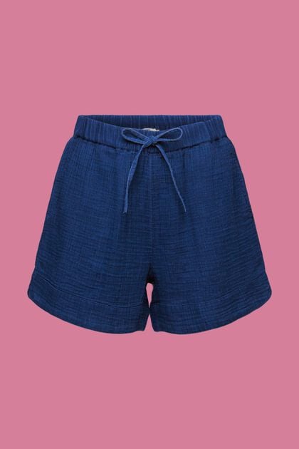 Pull-on-Shorts in Crinkle-Optik, 100 % Baumwolle