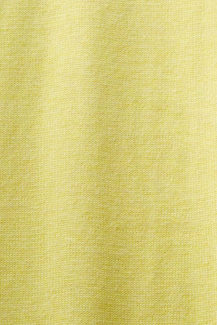 Pull-over en maille à col ras du cou, BRIGHT YELLOW, detail image number 4