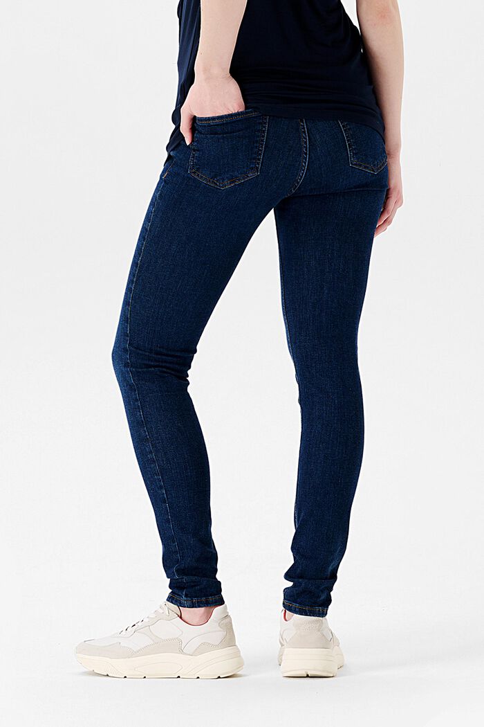 Schmal geschnittene Jeans mit Überbauchbund, DARK WASHED, detail image number 1