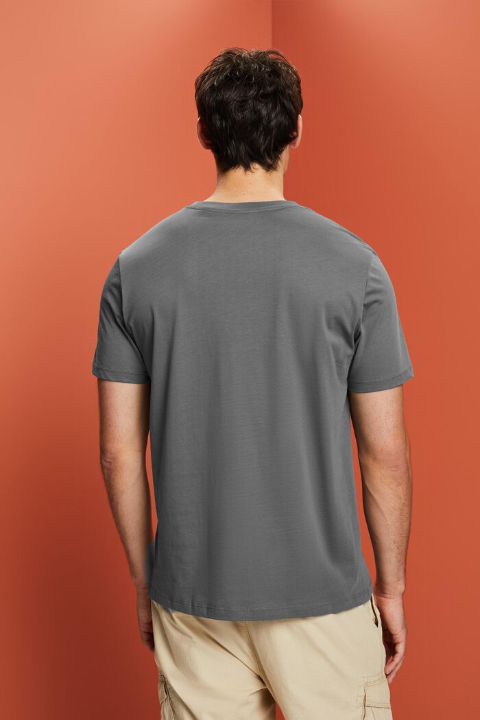 Jersey T-Shirt, 100% Baumwolle, DARK GREY, detail image number 3
